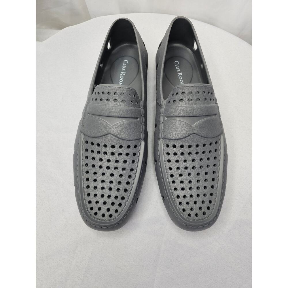 Club Room Men's Atlas Perforated Driver Shoes Grey Size 9M NWT
